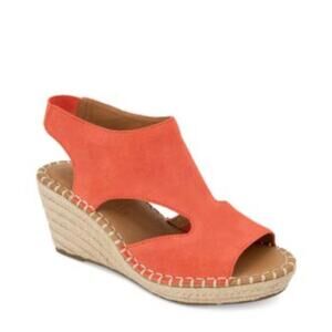 Gentle Souls by Kenneth Cole Cody Slingback Espadrille Wedge Size 6